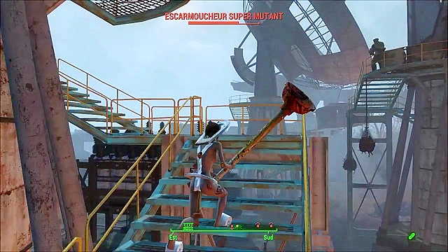 Fallout bathroom girl fucks ass with plunger then pounded by mutant