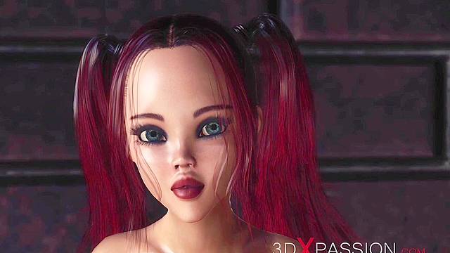 Red-haired sexy college girl has anal fuck with a black big cock - 3d porn