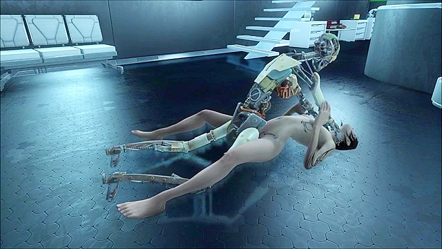 Fallout 4 robot uses two cocks to double penetrate petite slut