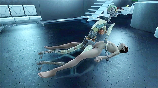 Fallout 4 robot uses two cocks to double penetrate petite slut