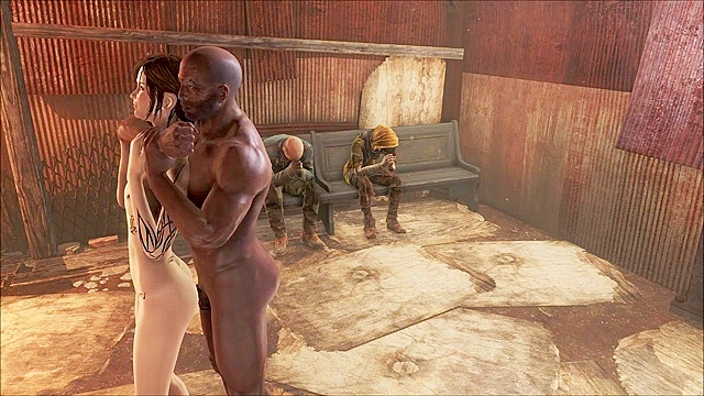 Fallout 4 Elie and the Pastor 3D interracial fuck