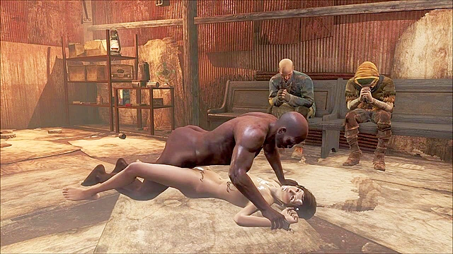 Fallout 4 Elie and the Pastor 3D interracial fuck