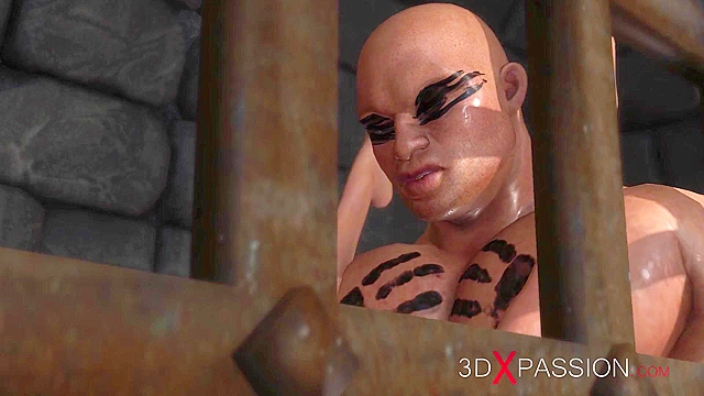 Cute blonde virgin gets fucked hard by a big monster cock in the dungeon