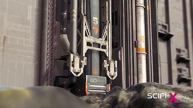 Sci-Fi 3D BDSM. Sex android fucks hard a hot cuffed hottie in restraints