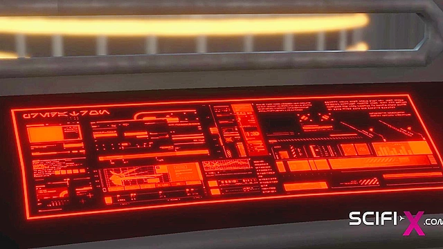 Sci-Fi 3D BDSM. Sex android fucks hard a hot cuffed hottie in restraints