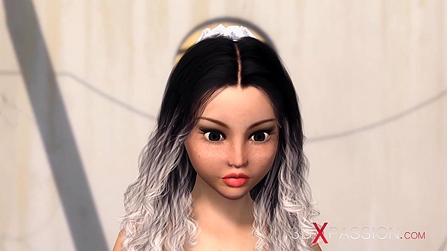 Young bride dreams of being fucked by a muscular guy with big black 3d cock