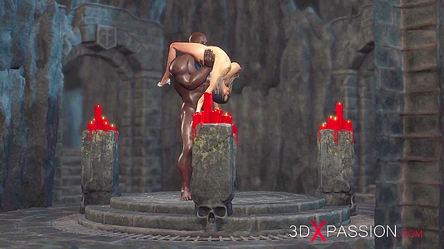 Young bride dreams of being fucked by a muscular guy with big black 3d cock