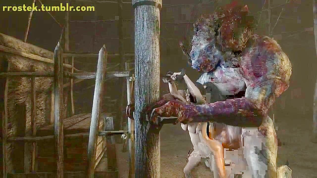 Momji from dead or alive gets her pussy destroyed by a monster