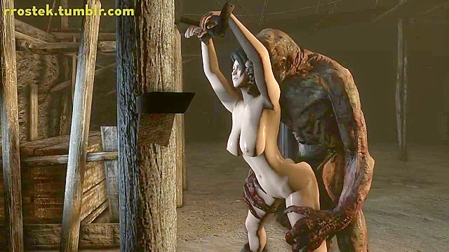 Momji from dead or alive gets her pussy destroyed by a monster