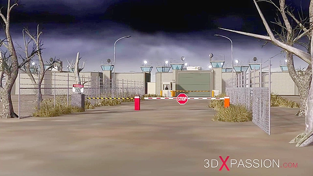 A sexy brunette gets fucked tied up and fucked by a US soldier in a hidden room