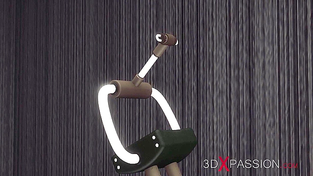 A sexy brunette gets fucked tied up and fucked by a US soldier in a hidden room