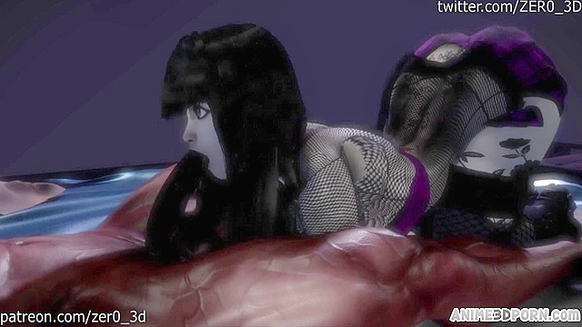 Sexy 3d animated teen rides muscular black guy’s cock