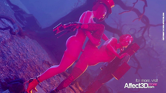 Party Hard Halloween - Futa witch fucks a goth girl outdoors