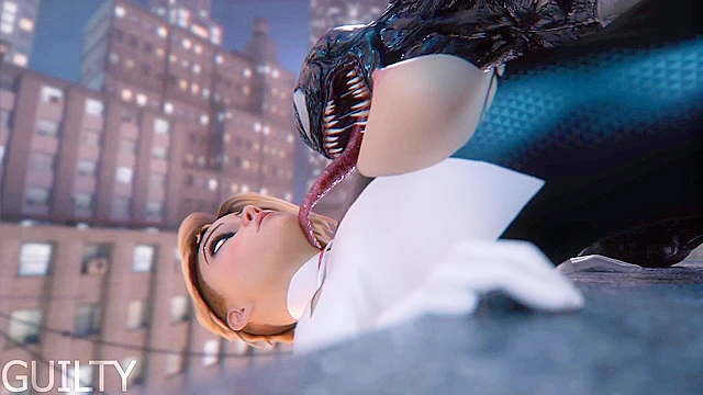 Hentai Spider Gwen gets her tight pussy destroyed by Venoms big cock