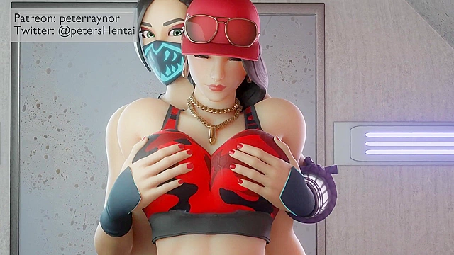 Fortnite Red Jade and Ruby in futanari ass fucking