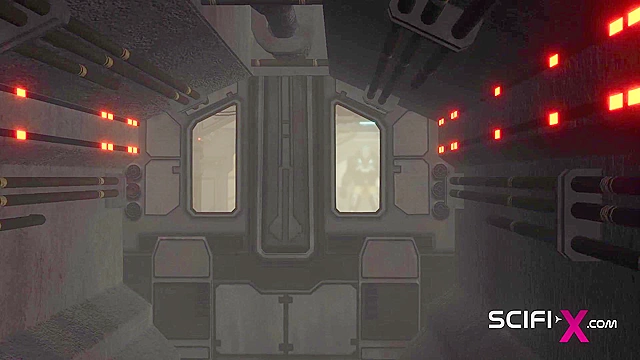 Alien sex in a starship. Female green alien gets fucked by big cock