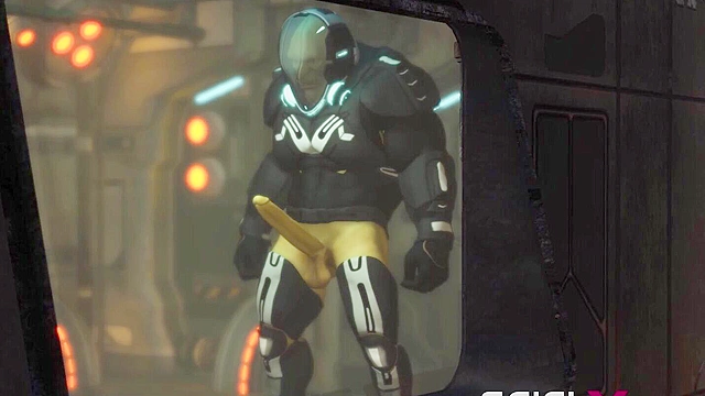 Alien sex in a starship. Female green alien gets fucked by big cock