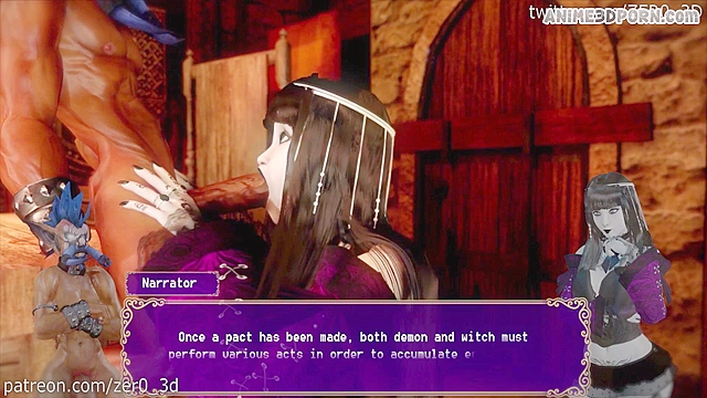 Sorceress face fucked by 3D demon till throatpie