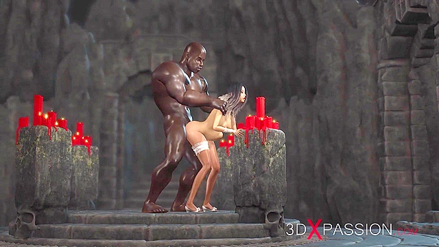 Black big cock in a hot sexy brides ass in the dungeon