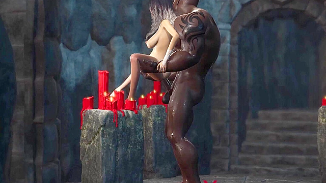 Black big cock in a hot sexy brides ass in the dungeon