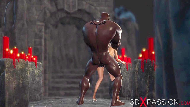 Black big cock in a hot sexy brides ass in the dungeon