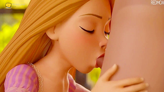 3D Porn - Rapunzel gives Blowjob and gets Fucked Extended Version