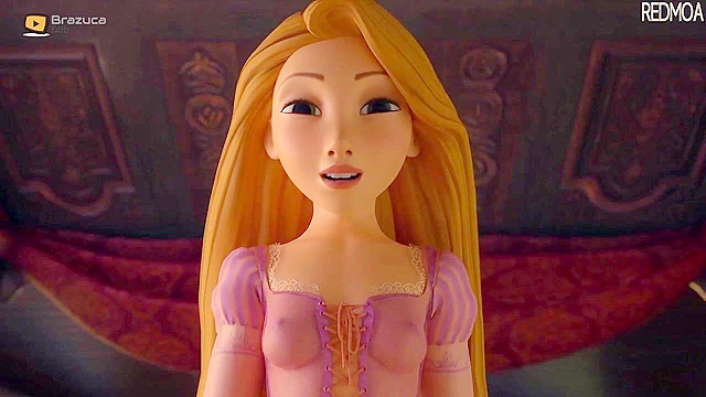 3D Porn - Rapunzel gives Blowjob and gets Fucked Extended Version
