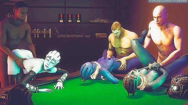 Asari Home Invasion - Dancing alien sluts get captured by the police and fucked in group sex