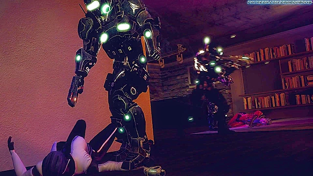 Asari Home Invasion - Dancing alien sluts get captured by the police and fucked in group sex