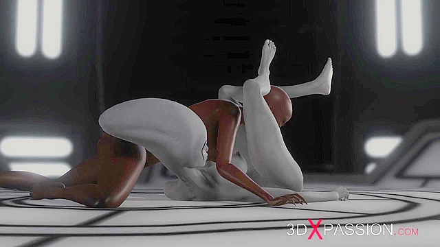 Sexy sci-fi shemale alien fucks black girl in the space station