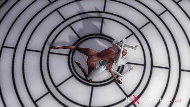 Sexy sci-fi shemale alien fucks black girl in the space station
