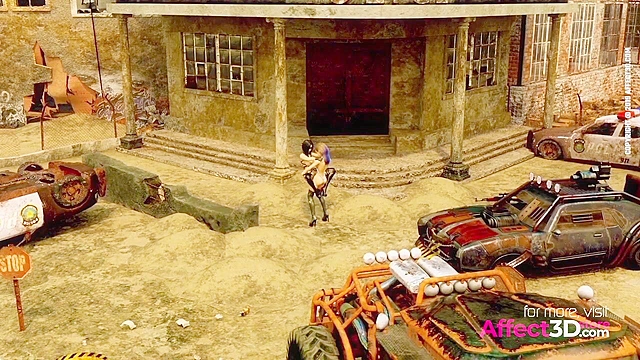 Mad Maxxine - 3D Futanari Animation threesome outdoors