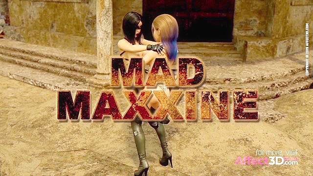 Mad Maxxine - 3D Futanari Animation threesome outdoors