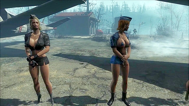 Fallout 4 - Busty air stewardess gets doggy fuck on air ship - 3d porn