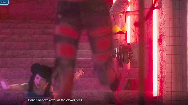 Sex with a hot party girl in a dirty side alley with creampie - game walkthrough