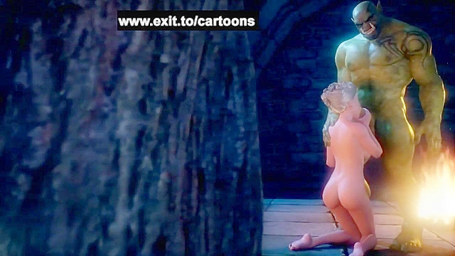 Anorsel: A mysterious ritual - Animated 3D orc fucking mature lady against tree