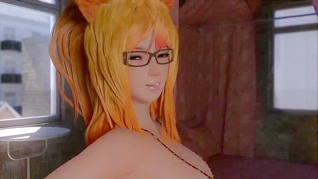 Furry 3D bunny girl rides on a hard cock