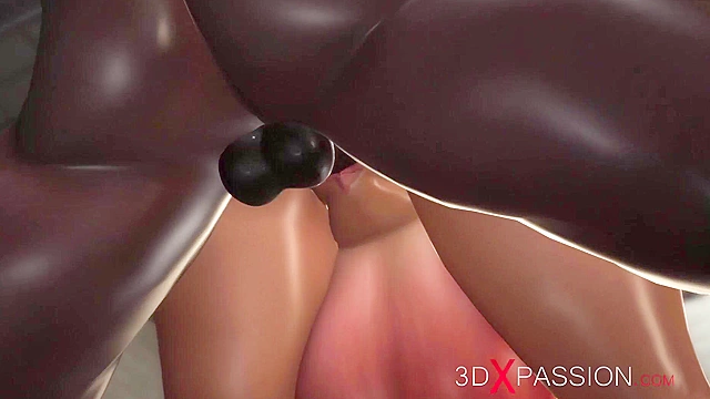 3D cowgirl gets bondaged and fucked by ebony bbc