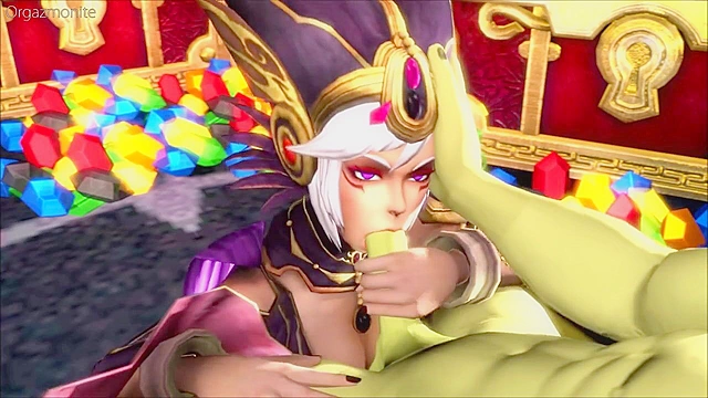 3D animated Princess Zelda gives a guy a blowjob
