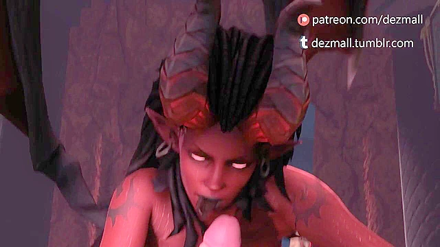 Sacrifice - 3D demon succubus uses your cock while you are chained up