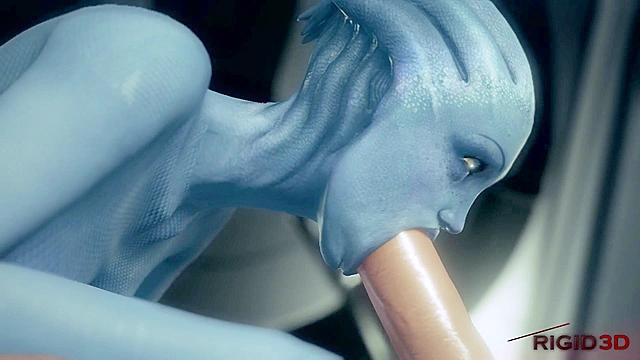 Liara's Lust - Mass Effect Liara sucks dick and her ass is cummed on
