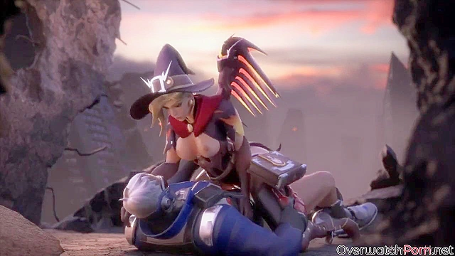 Pharah and Mercy are two cock-hungry ladies from Overwatch that love to share toys and boys