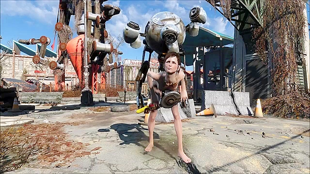 Fallout 4 - Petite teen girl fucks Mr Handy Robot