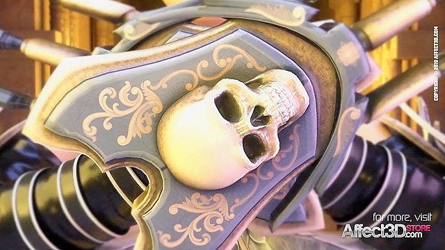 Futanari warrior queen fucking a big tits babe in a 3d animation