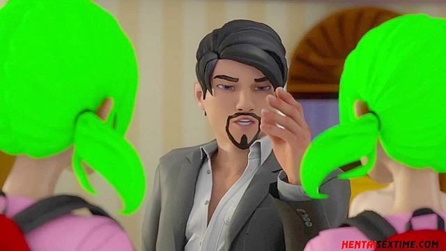 Student fucks her dad till creampie to stay at hentai sex school