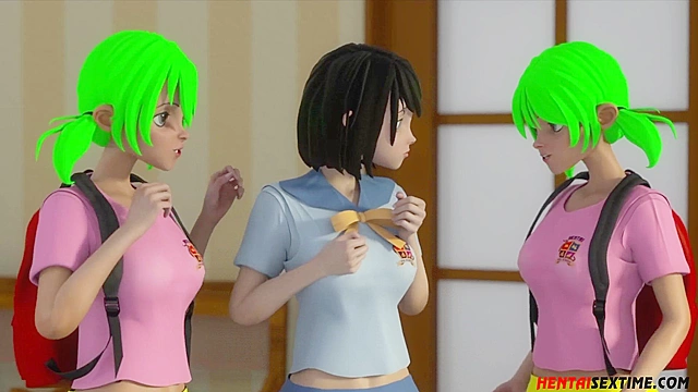 Student fucks her dad till creampie to stay at hentai sex school