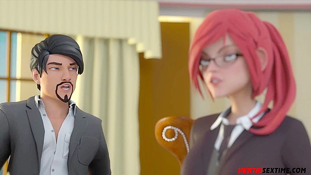 Student fucks her dad till creampie to stay at hentai sex school