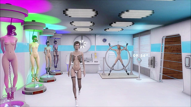 Fallout 4 slave fashion runway show in lingerie