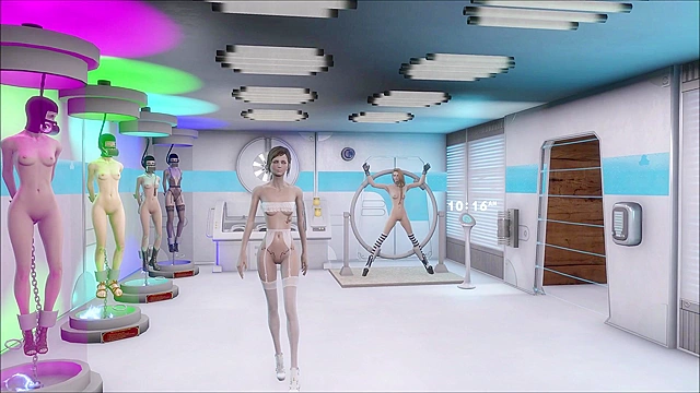 Fallout 4 slave fashion runway show in lingerie