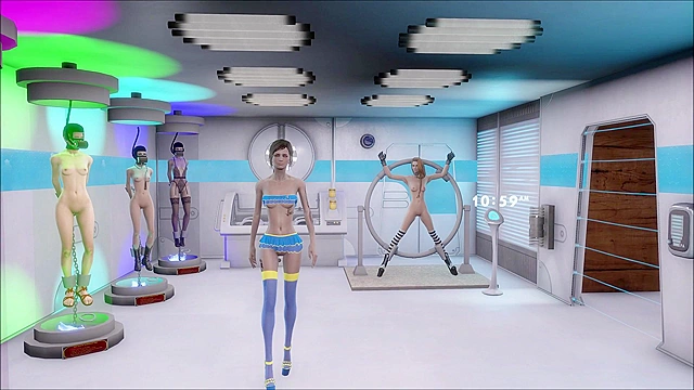 Fallout 4 slave fashion runway show in lingerie